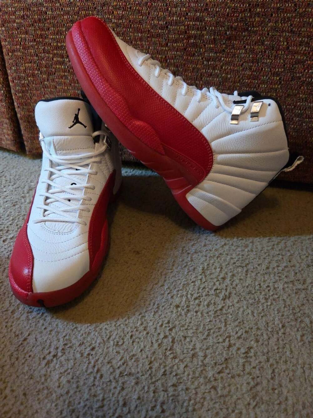Jordan Air Jordan 12 Retro Cherry Size 9 White Red Basketball Shoes